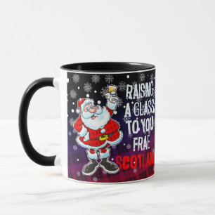 Ein Glas aus Schottland aufziehen - Frohe Weihnach Tasse