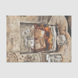 Ein Glas Bourbon Whiskey Dekorationspapier Seidenpapier