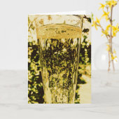 Ein Glas Champagner Happy Birthday Card Karte (Gelbe Blume)