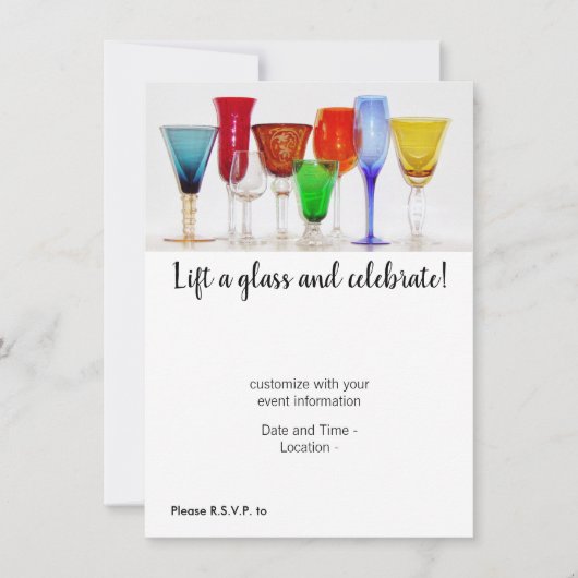 "Ein Glas erheben" Einladung (Vorderseite)