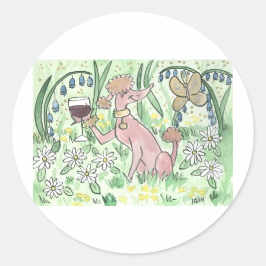 Ein Glas Gamay im Garten Runder Aufkleber (Vorderseite)