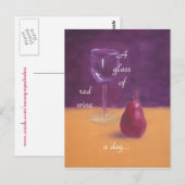 "Ein Glas Rotwein am Tag..." Postkarte (Vorne/Hinten)