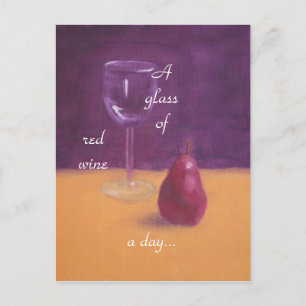 "Ein Glas Rotwein am Tag..." Postkarte