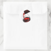 Ein Glas Rotwein Runder Aufkleber (Tasche)