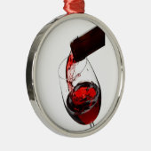 Ein Glas Rotwein Silbernes Ornament (Rechts)