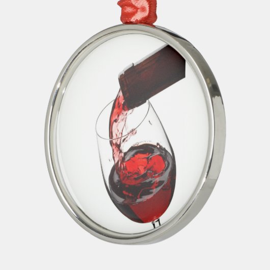 Ein Glas Rotwein Silbernes Ornament (Links)