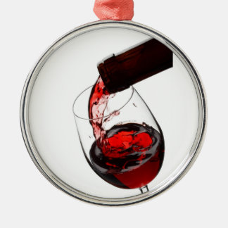 Ein Glas Rotwein Silbernes Ornament