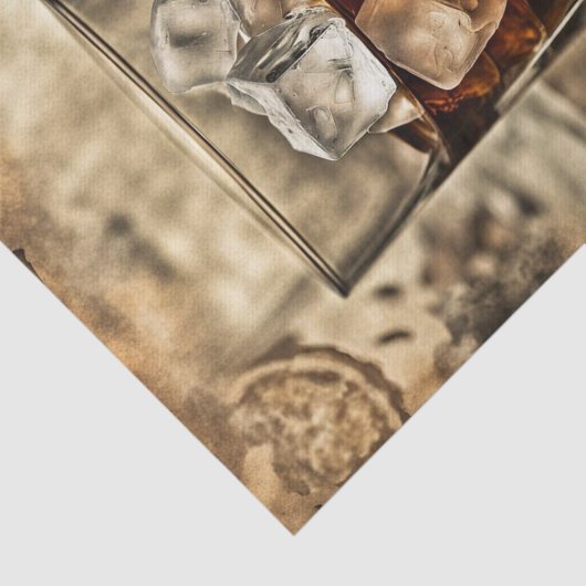 Ein Glas Whiskey-Dekoupage Seidenpapier (Ausschnitt)