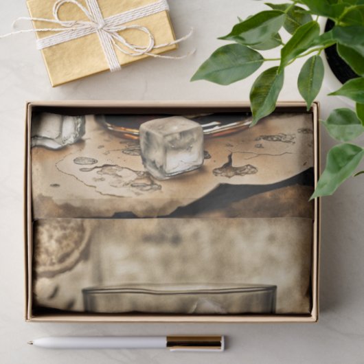 Ein Glas Whiskey-Dekoupage Seidenpapier (Geschenk)