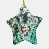 Ein glatter blauer Ornament-Stern, Abstrakte Stern Keramik Ornament (Links)