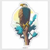 Ein Glatzenadler auf einem Baum Aufkleber (Blatt)