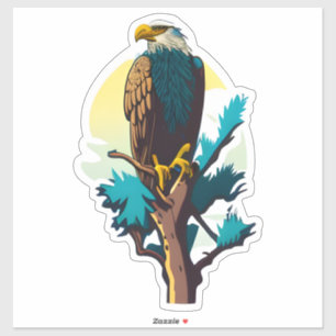 Ein Glatzenadler auf einem Baum Aufkleber