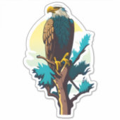 Ein Glatzenadler auf einem Baum Aufkleber (Vorderseite)