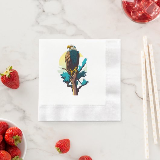 Ein Glatzenadler auf einem Baum Napkin Serviette (Beispiel)