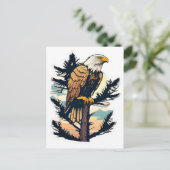 Ein Glatzenadler auf einer Baumpostkarte Postkarte (Stehend Vorderseite)