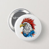 ein Glatzenadler mit Rot Button (Vorne & Hinten)