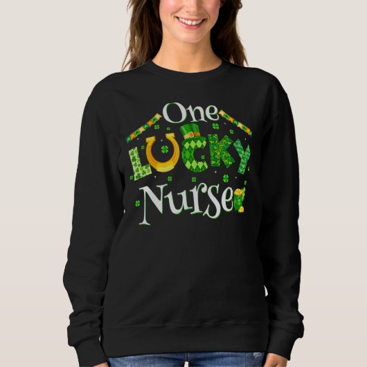 Ein Glück nurse er Rn Nicu oder Funny St Patricks Sweatshirt (Vorderseite)