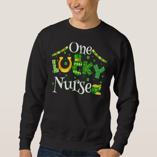 Ein Glück nurse er Rn Nicu oder Funny St Patricks Sweatshirt (Vorderseite)
