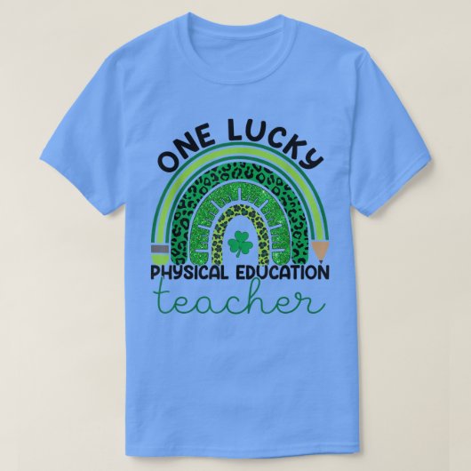 Ein Glück PE Lehrer Saint Patrick's Day Leopard R T-Shirt (Design vorne)