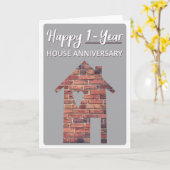 Ein glücklicher 1-jähriger Haushalt Karte (Gelbe Blume)