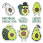 Ein glücklicher Avocado - Avocado - Familie - Avoc Aufkleber (Vorderseite)