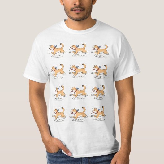 Ein glücklicher brauner Hachiko-Hund T-Shirt (Vorderseite)