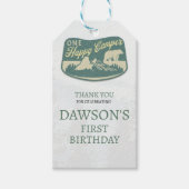 Ein glücklicher Camper, ein erster Geburtstag, Ein Geschenkanhänger (Vorderseite)