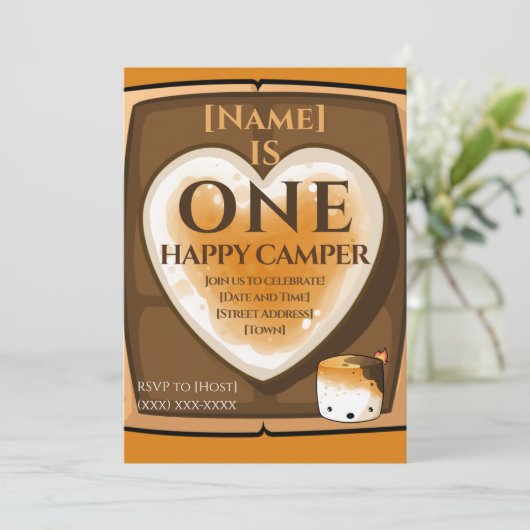 Ein glücklicher Camper Einladung (Stehend Vorderseite)