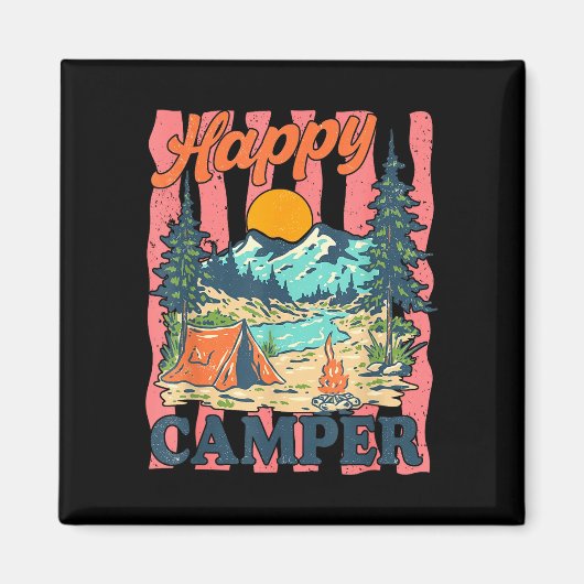 Ein glücklicher Camper Kleinkind Junge lustig Camp Magnet (Vorne)