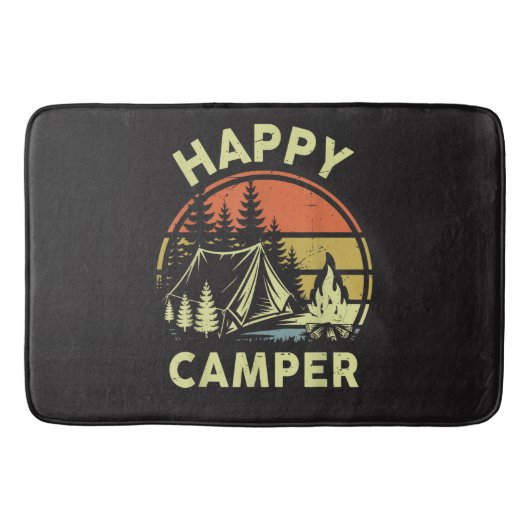 Ein glücklicher Camper Kleinkind Junge Lustiges Ca Badematte (Vorderseite)
