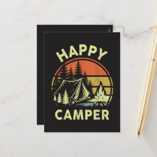Ein glücklicher Camper Kleinkind Junge Lustiges Ca Feiertagspostkarte