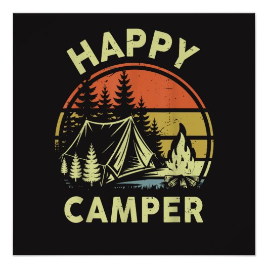 Ein glücklicher Camper Kleinkind Junge Lustiges Ca Poster (Vorderseite)