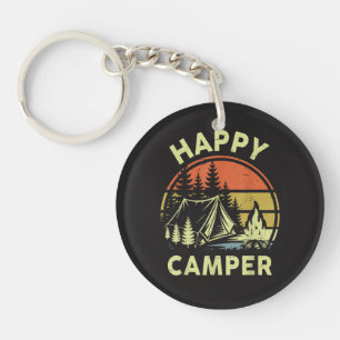 Ein glücklicher Camper Kleinkind Junge Lustiges Ca Schlüsselanhänger