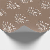 Ein glücklicher Camper minimalistisch braun Geburt Geschenkpapier (Ecke)