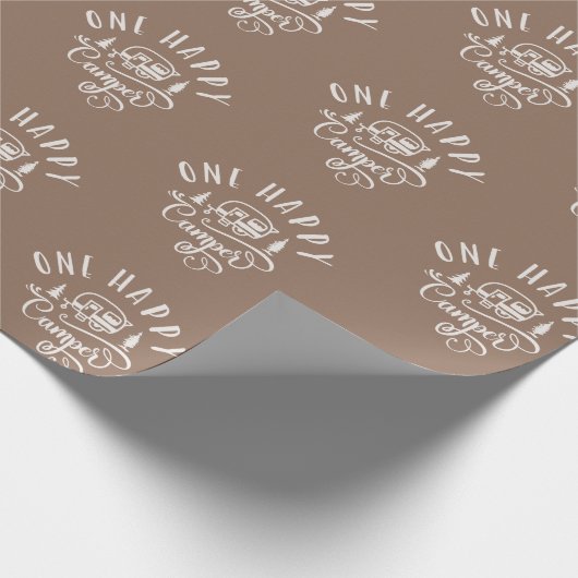 Ein glücklicher Camper minimalistisch braun Geburt Geschenkpapier (Ecke)