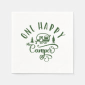 Ein glücklicher Camper Minimalistisch grün 1. Gebu Serviette (Vorderseite)