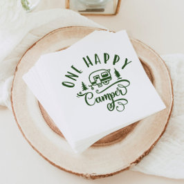 Ein glücklicher Camper Minimalistisch grün 1. Gebu Serviette