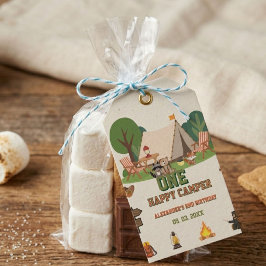 Ein glücklicher Camper Safari Wald 1. Geburtstag Geschenkanhänger