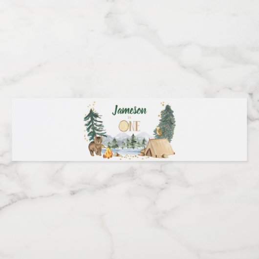 Ein glücklicher Camper Wasserflaschen Labels Wasserflaschenetikett (Einzelnes Label)