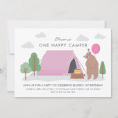 Ein glücklicher Camper zum Geburtstag Einladung (Vorderseite)