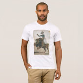 Ein glücklicher Cowboy auf einem sträubenden T-Shirt (Vorne ganz)