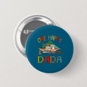 Ein glücklicher Dada-Camper 1. Grafik Kunst Button (Vorne & Hinten)