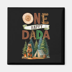 Ein glücklicher Dada-Camper zum ersten Geburtstag Magnet