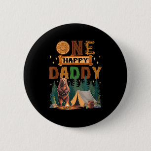 Ein glücklicher Daddy Camper 1. Geburtstag Camng B Button