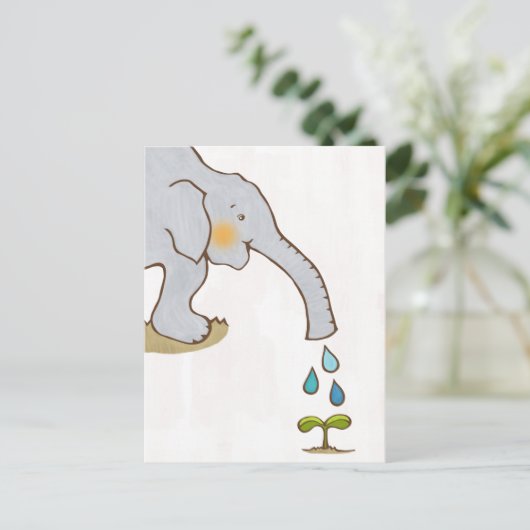 Ein glücklicher Elefant Postkarte (Stehend Vorderseite)