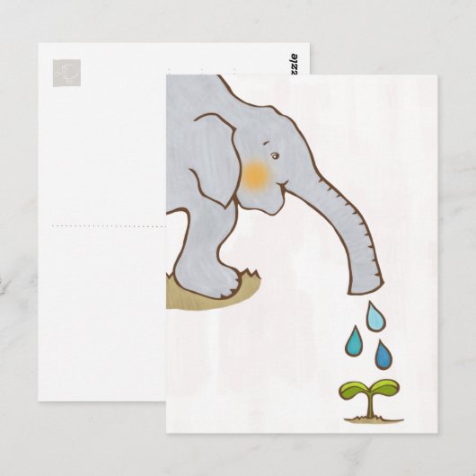 Ein glücklicher Elefant Postkarte (Vorne/Hinten)
