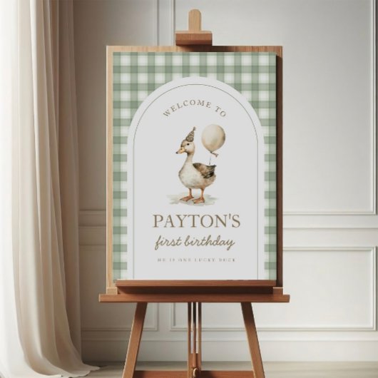 Ein glücklicher Enten Begrüßungszeichen Poster