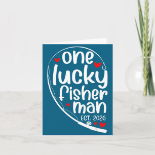 Ein glücklicher Fischer 2026 Herz Valentinstag pas Karte