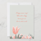 Ein glücklicher Frauentag! Internationaler Frühlin Feiertagskarte (Rückseite)