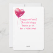 Ein glücklicher Frauentag! Internationaler Urlaub  Feiertagskarte (Rückseite)